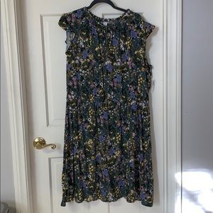 Olive floral dress